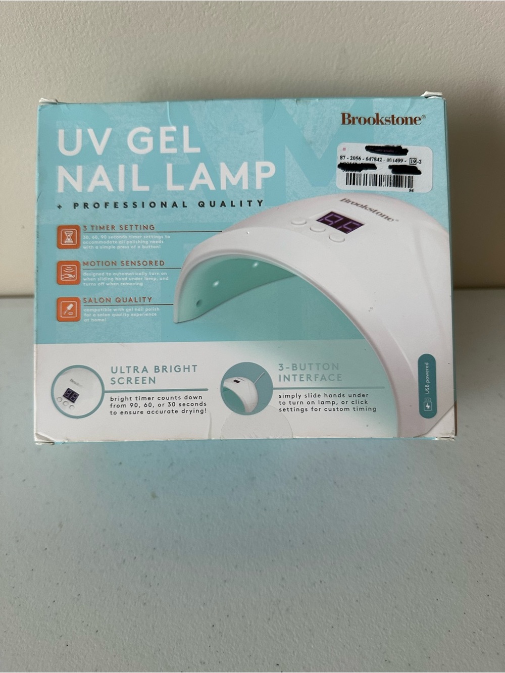 Brookstone UV Gel Nail Lamp - White NWT